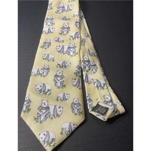 American Museum of Natural History Endangered Species Silk Necktie Pandas Yellow